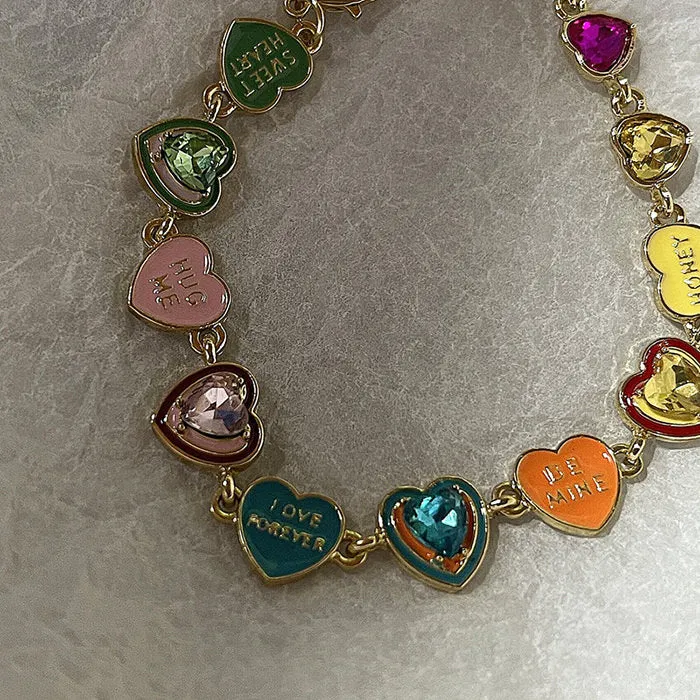 Kidcore Colorful Hearts Bracelet