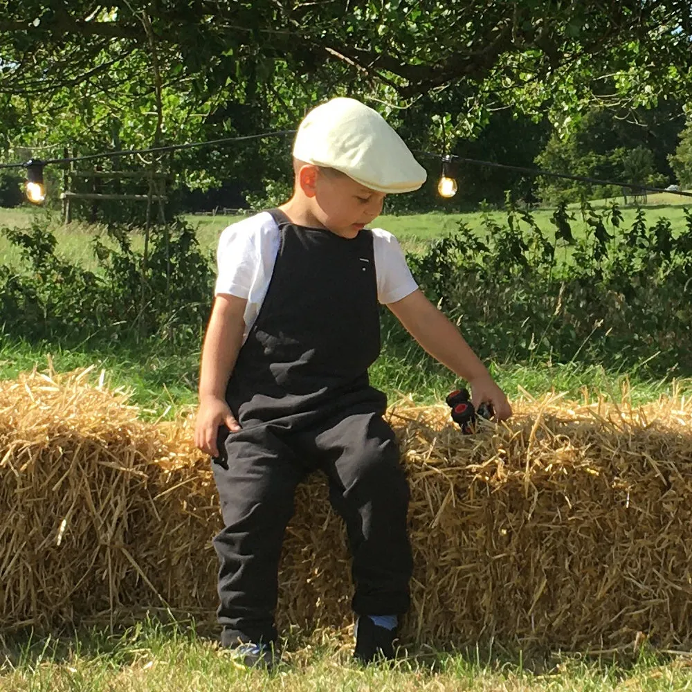 Kids Cotton Flat Cap - Beige