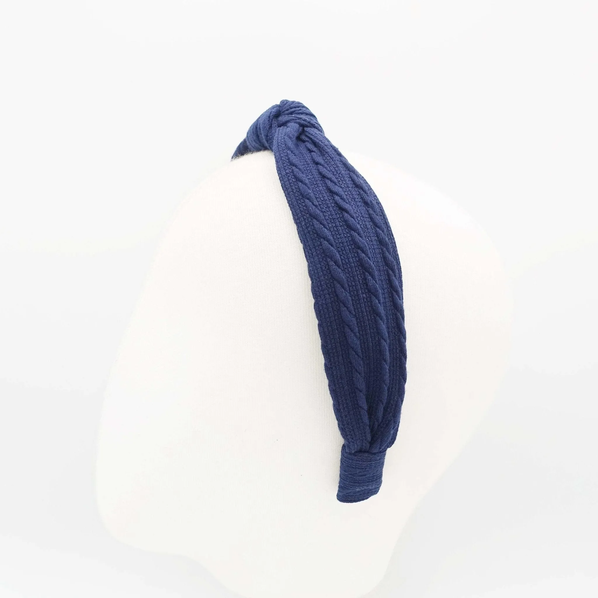 knit braided pattern headband narrow top knot hairband Fall Winter women hair accessory