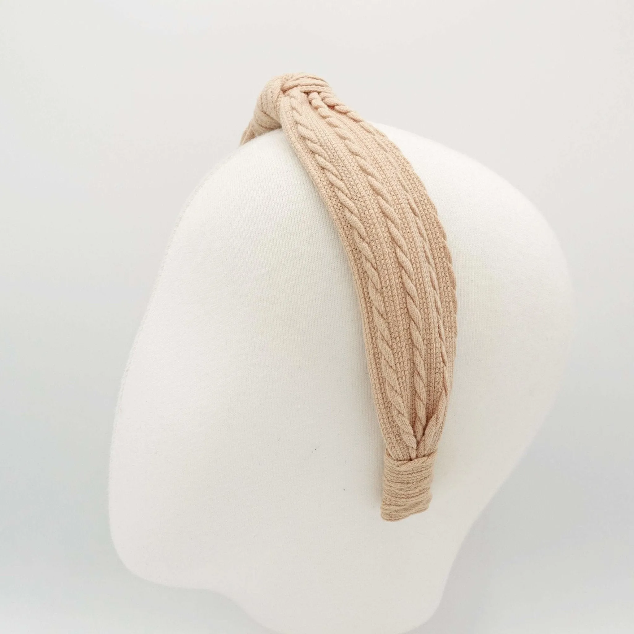 knit braided pattern headband narrow top knot hairband Fall Winter women hair accessory