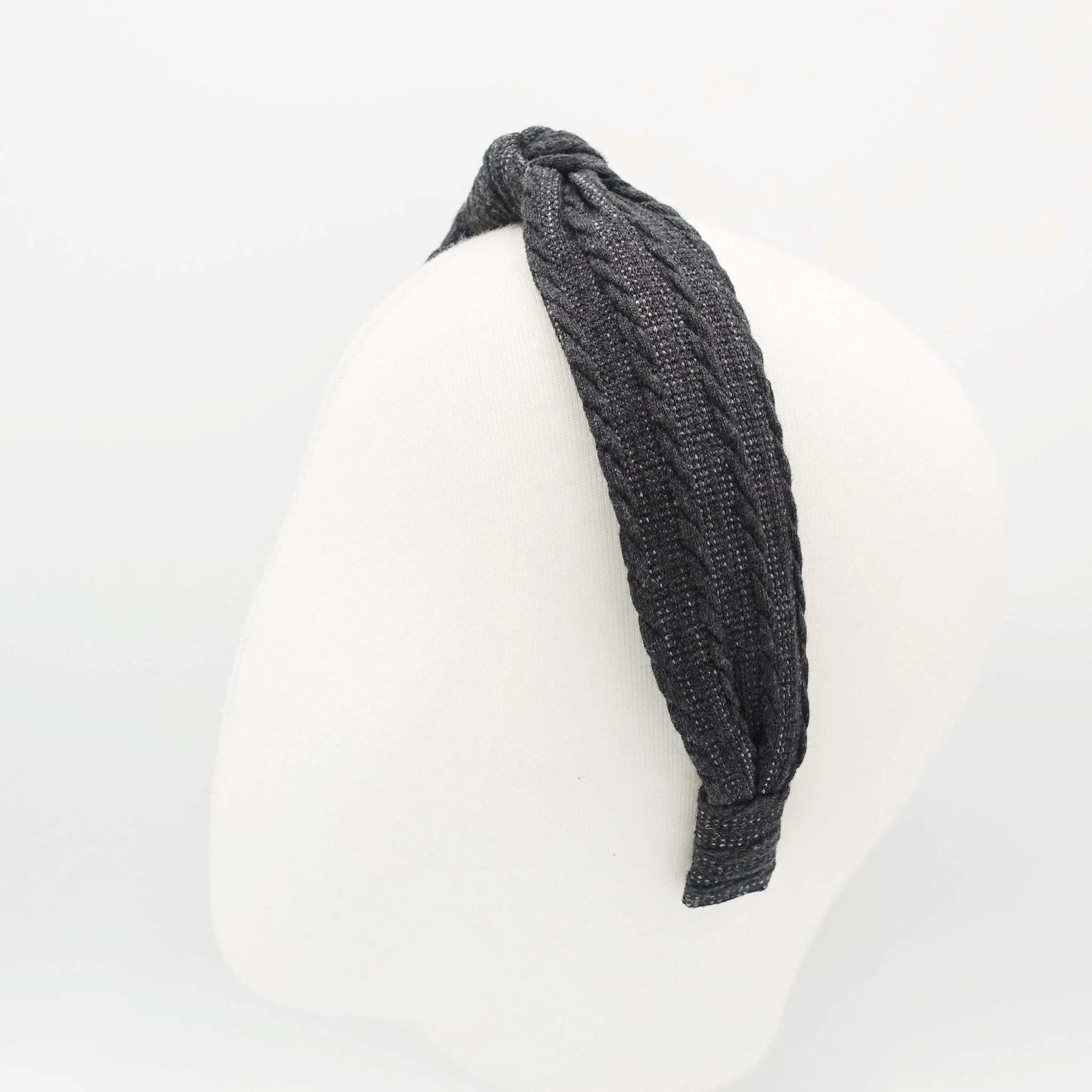 knit braided pattern headband narrow top knot hairband Fall Winter women hair accessory