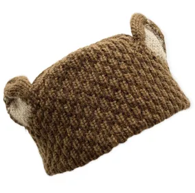 Knit Headband -Bear -Brown