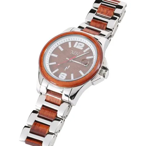 Koa Wood Stainless Steel Mechanical Watch Koa Wood Dial