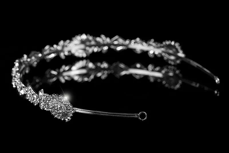 Kristy Art Deco Cluster Silver Headband | Swarovski Crystal