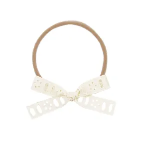 Lace Bow - Cream Eyelet Headband