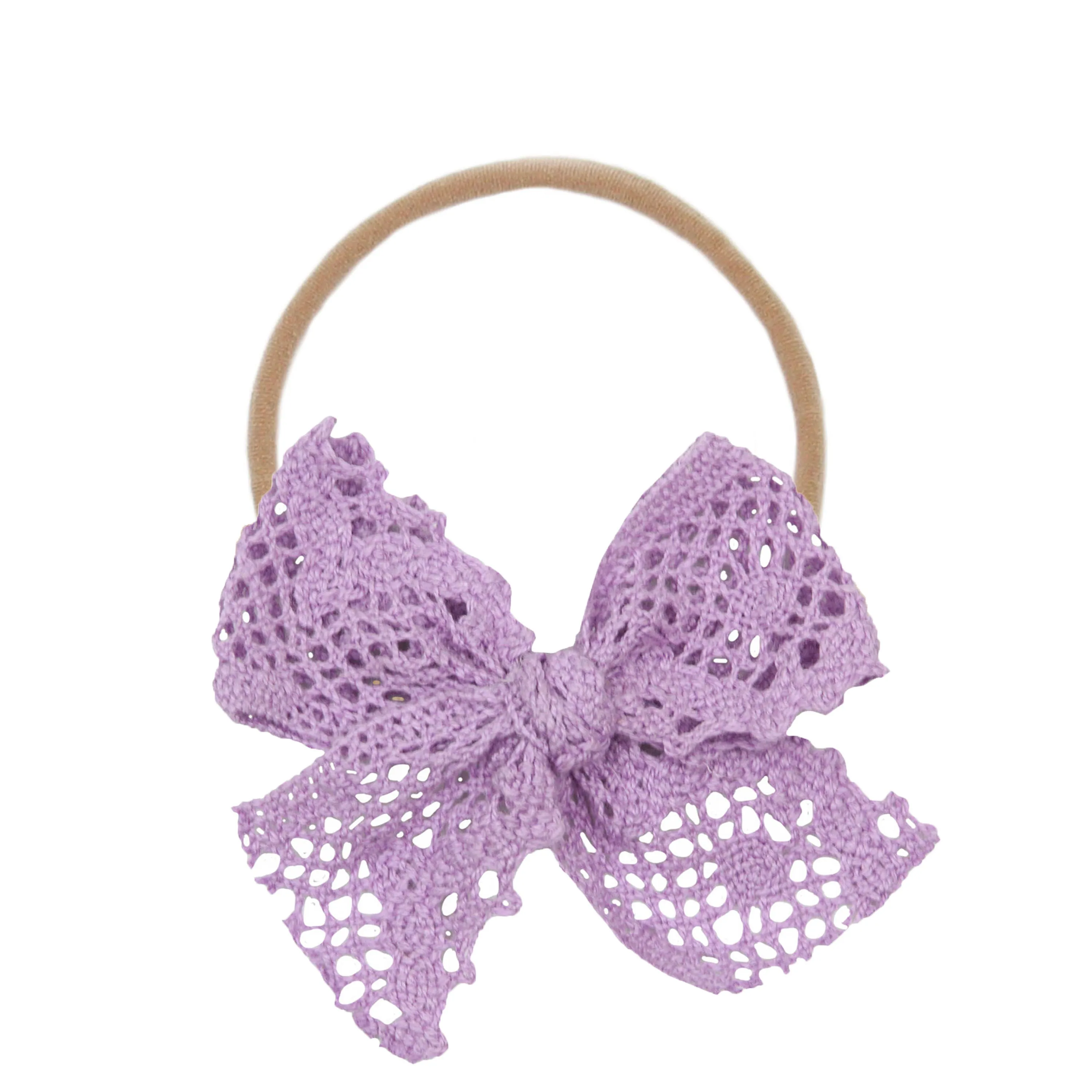 Lace Bow - Lavender Crochet Headband