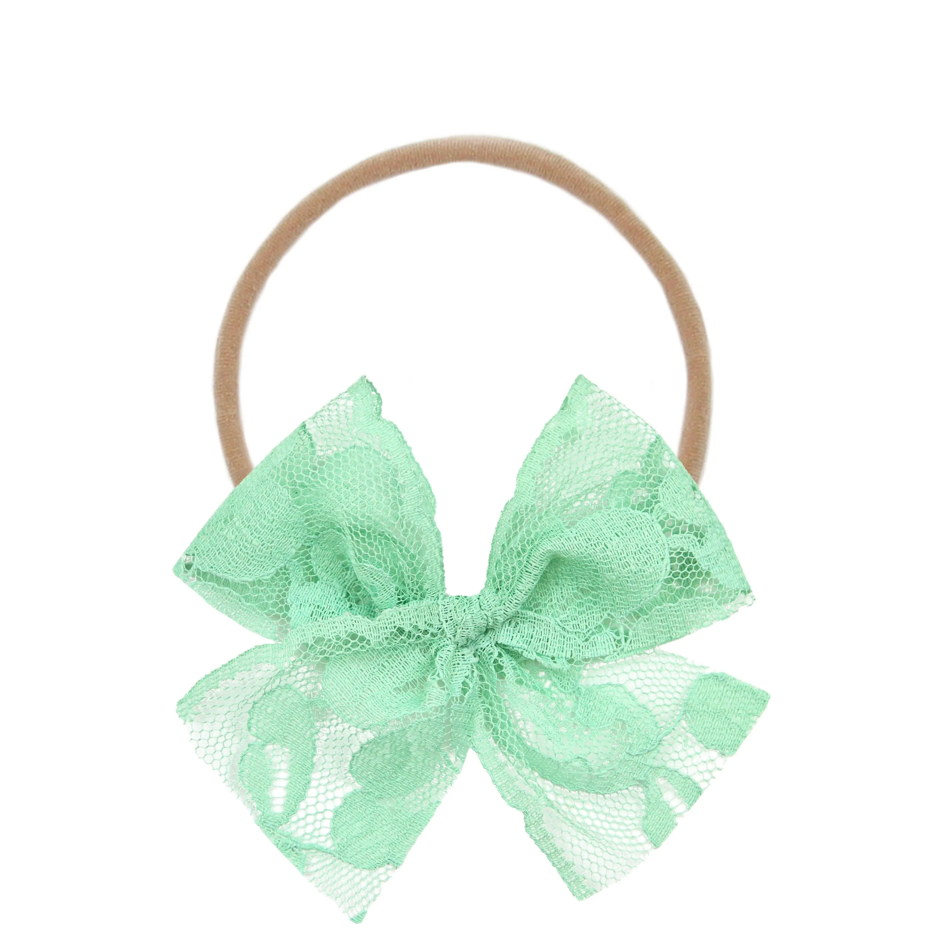 Lace Bow - Mint Headband