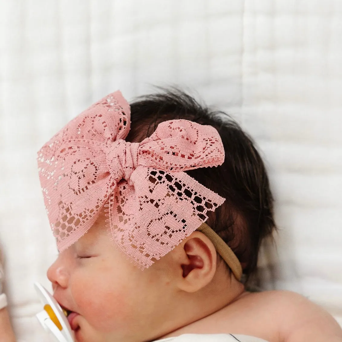 Lace Bow - Rose Headband