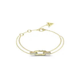 Ladies Matelasse & Pave Double Chain Bracelet UBB04581YGS