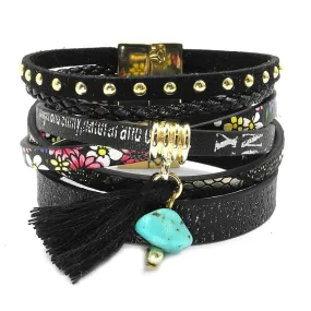 Leather bracelet 5 color 3 size women charm bracelets Bohemian bracelets & bangles Christmas gift jewelry for women