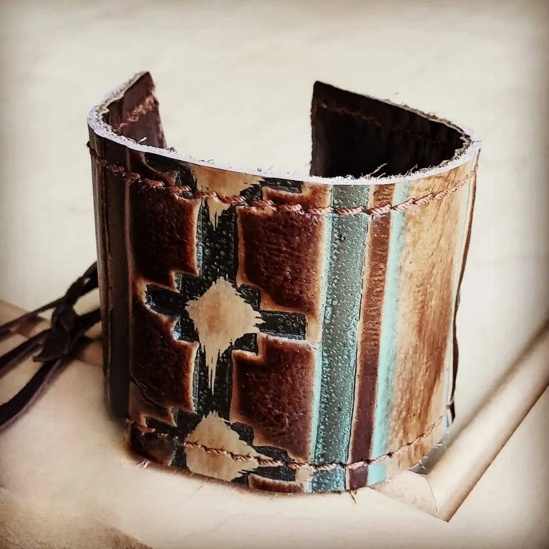 Leather Cuff in Navajo