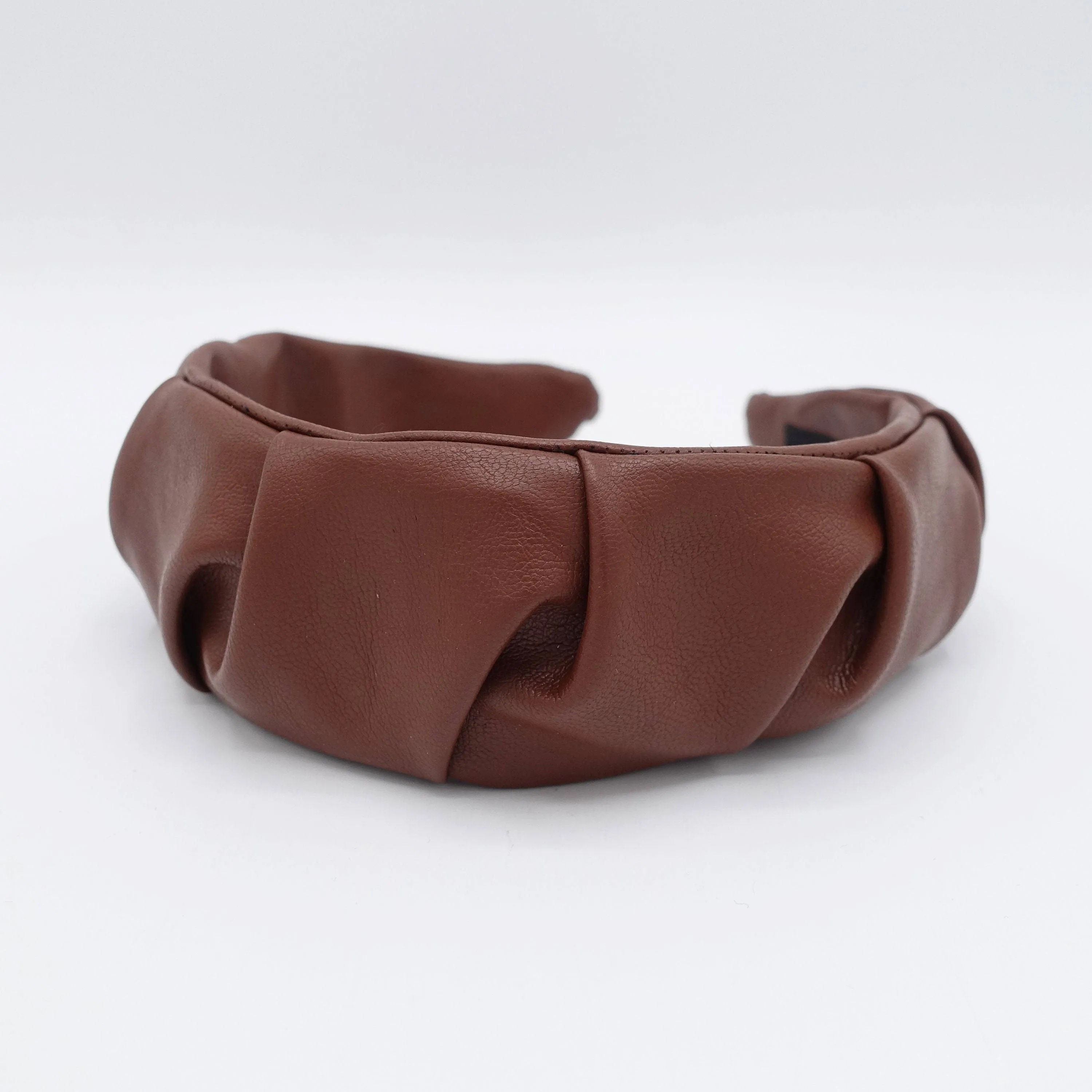 leather headband pleats hairband Fall Winter stylish hair accessory for women