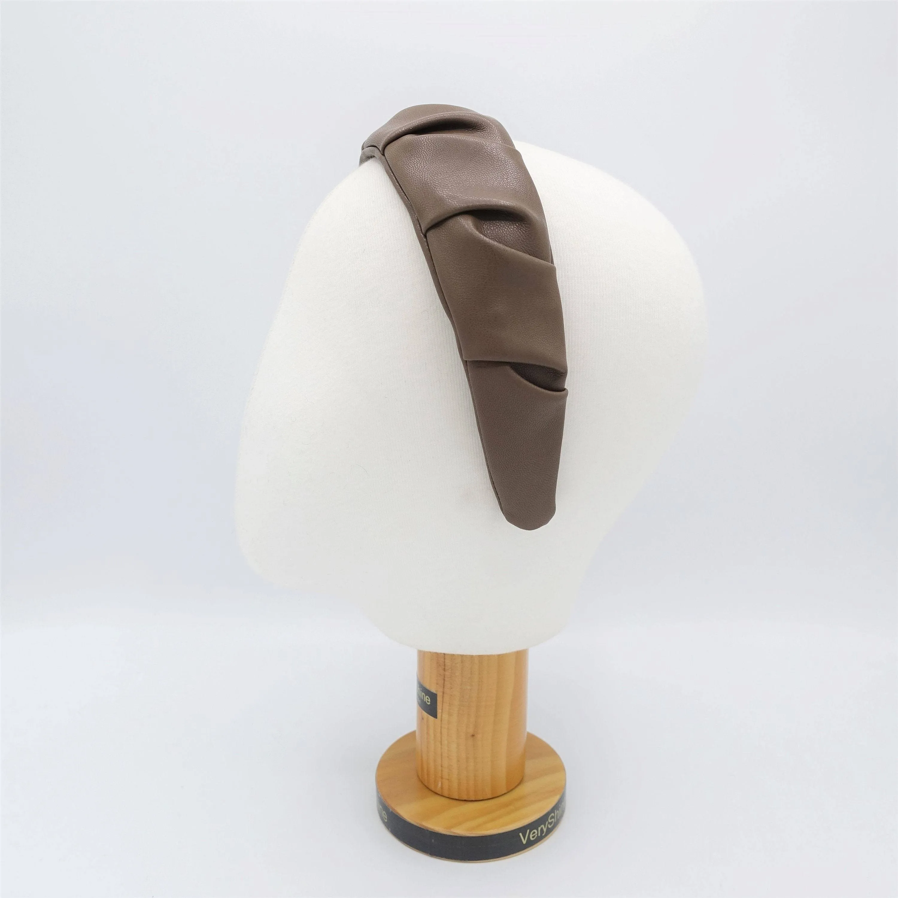 leather headband pleats hairband Fall Winter stylish hair accessory for women