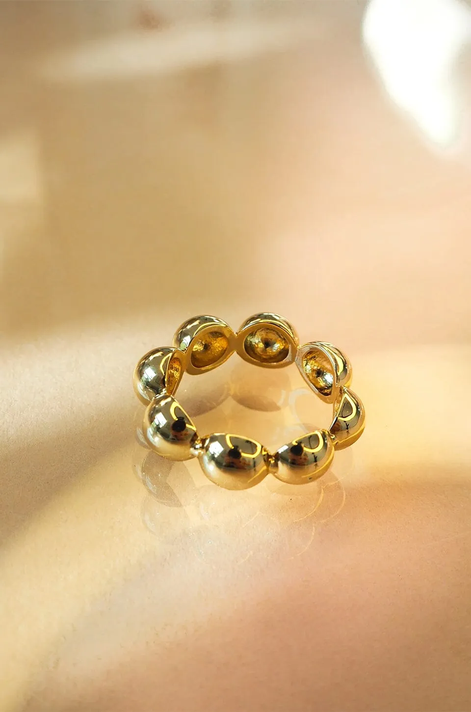 LUV AJ | Oversized Ball Chain Ring - Gold