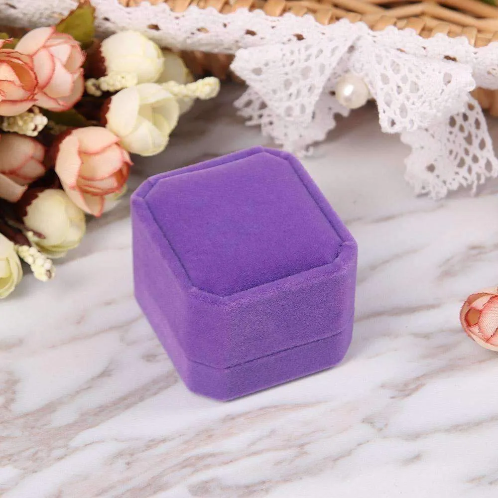 Luxurious Velvet Ring Box in Five Colors - Jewelry Gift Box