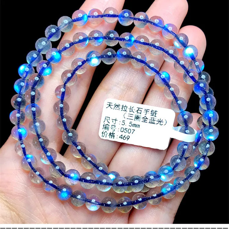 Luxury great quality labradorite Strong Royal Blue Color Crystal Bracelet