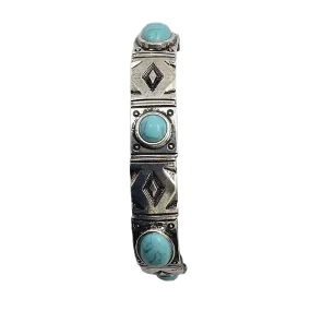 M&F Western Ladies Antique Silver Aztec Stretch Bracelet DLB1341SBTQ