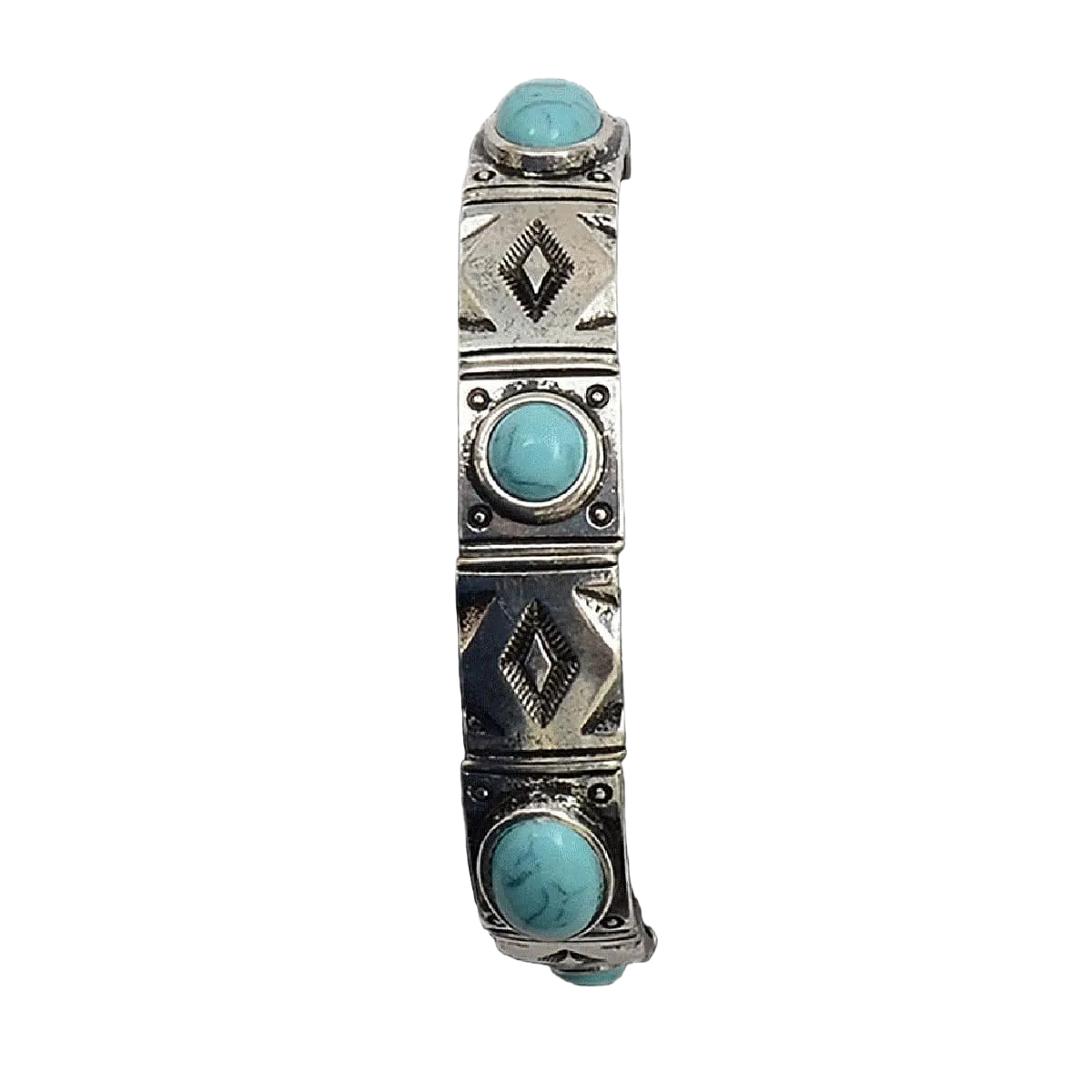 M&F Western Ladies Antique Silver Aztec Stretch Bracelet DLB1341SBTQ