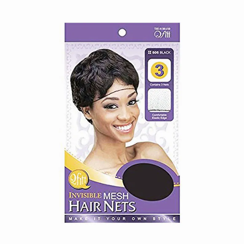 M&M QFITT Invisible Mesh Hair Nets 3pcs [BLACK] #505