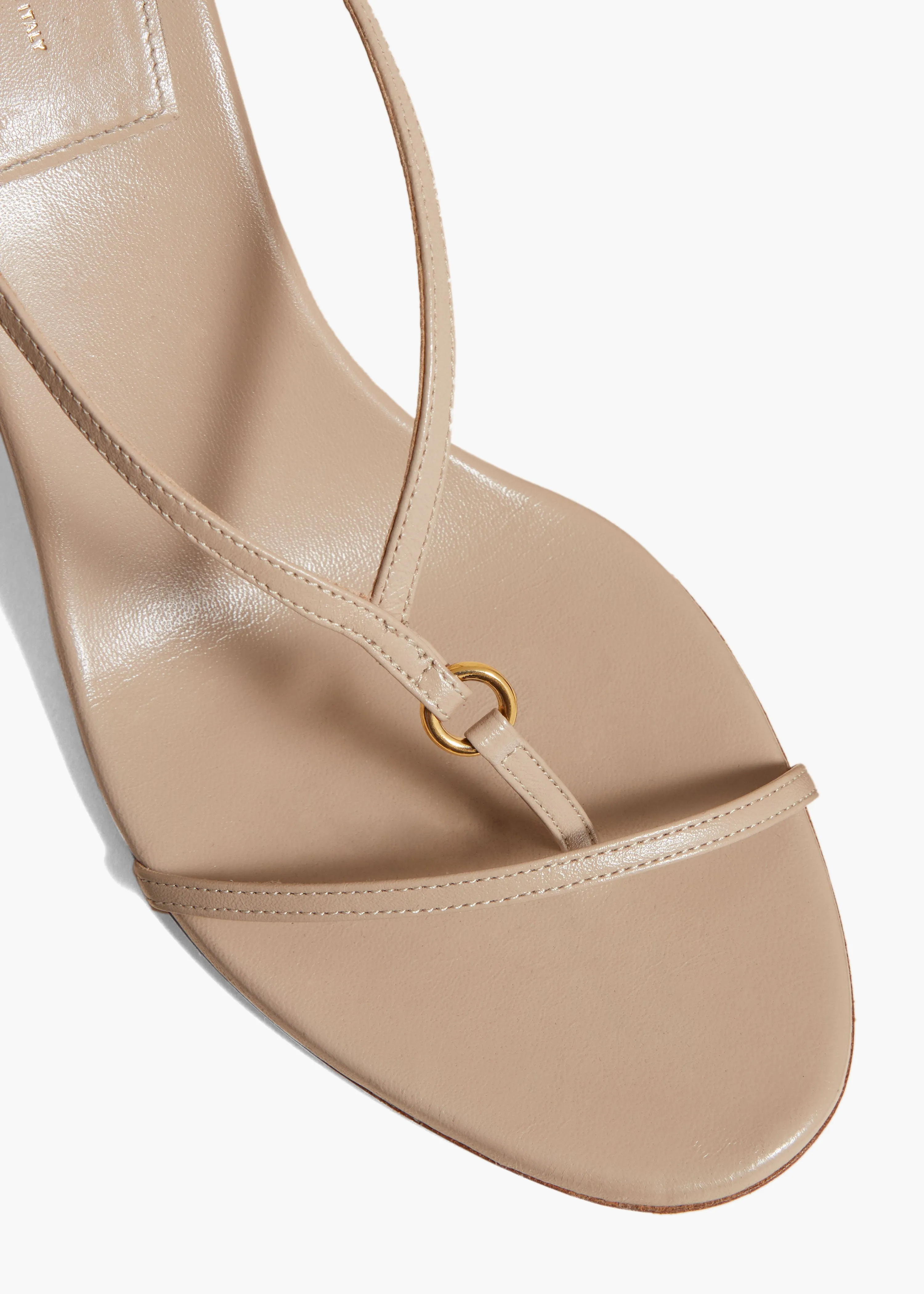 Marion Strappy Wedge Sandal in Beige Leather