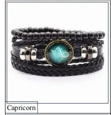 Men’s Birth Month Braided leather bracelet