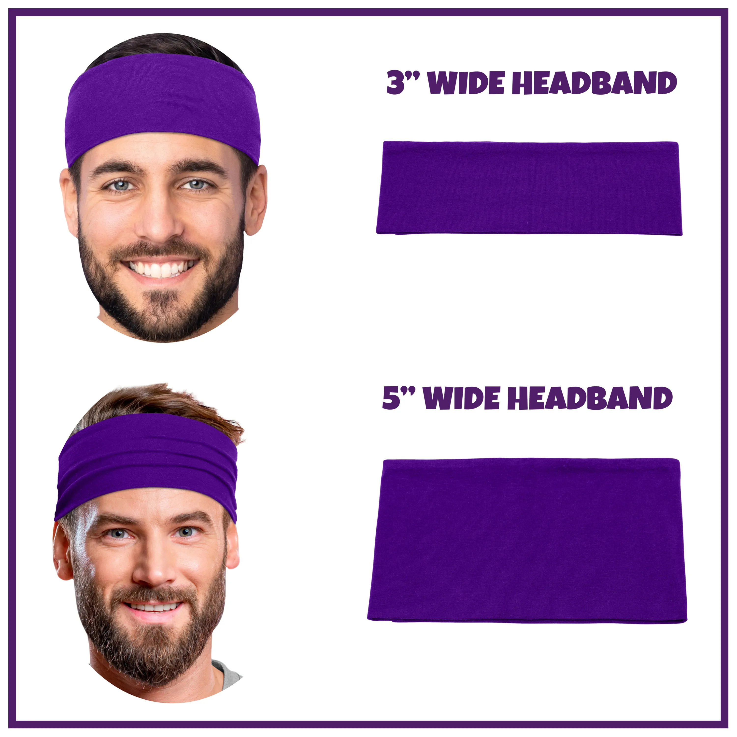 Men's Headbands Cotton Jersey 5" Wide Sports Fitness Yoga Made in the USA Forest