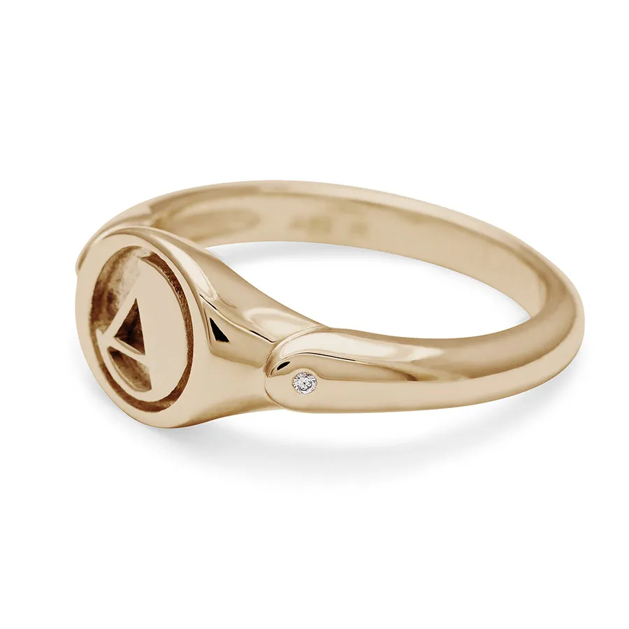 Monogrammed Signet Ring - 14k Yellow Gold