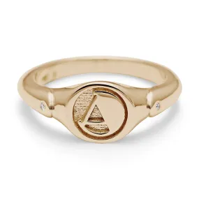 Monogrammed Signet Ring - 14k Yellow Gold