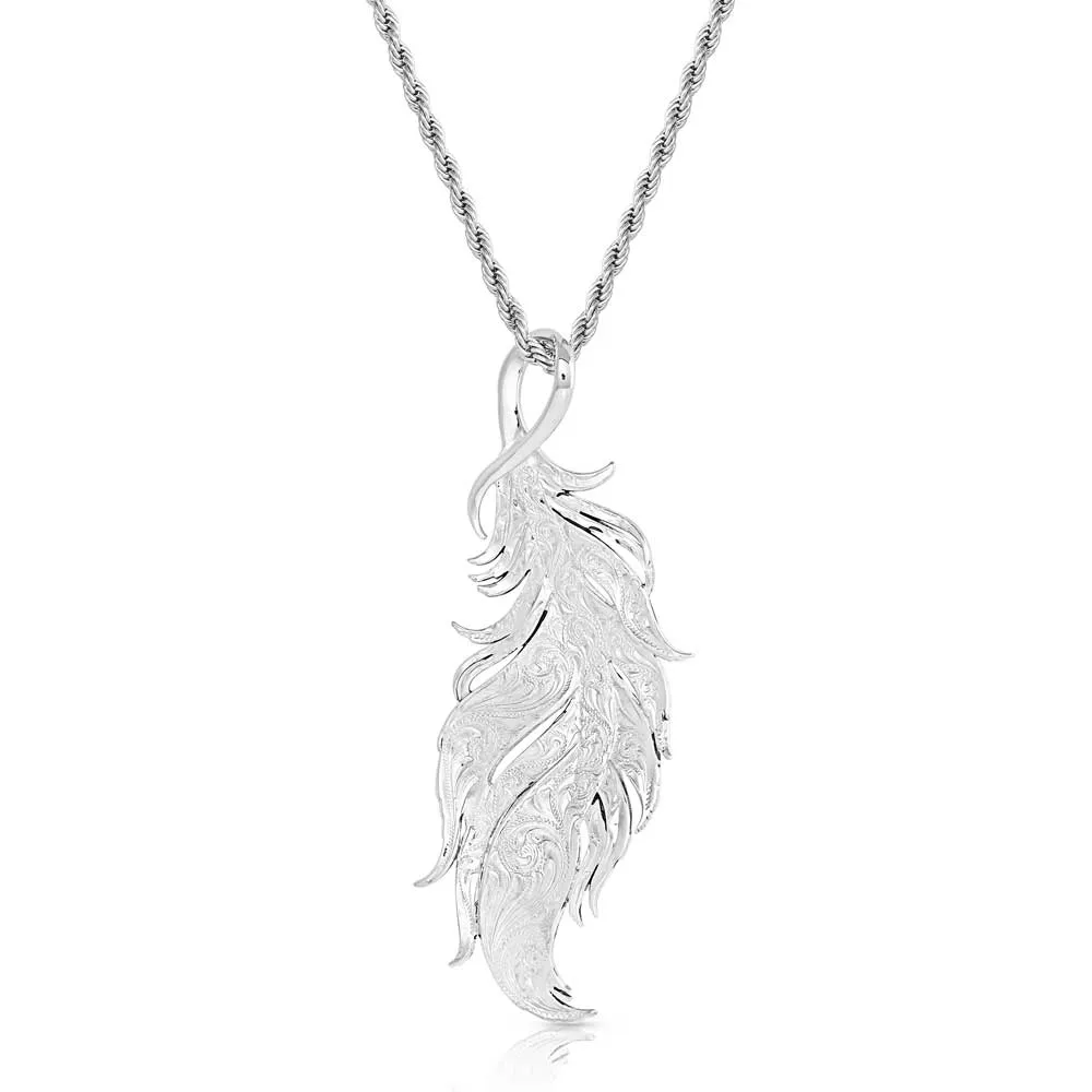 Montana Silversmiths Women's Trailblazer Feather Charm Necklace