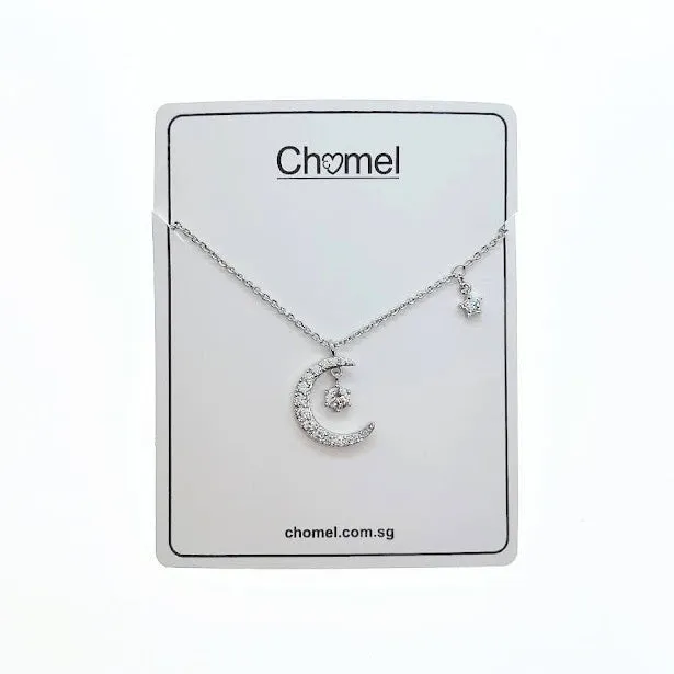 Moon & Star Cubic Zirconia Necklace