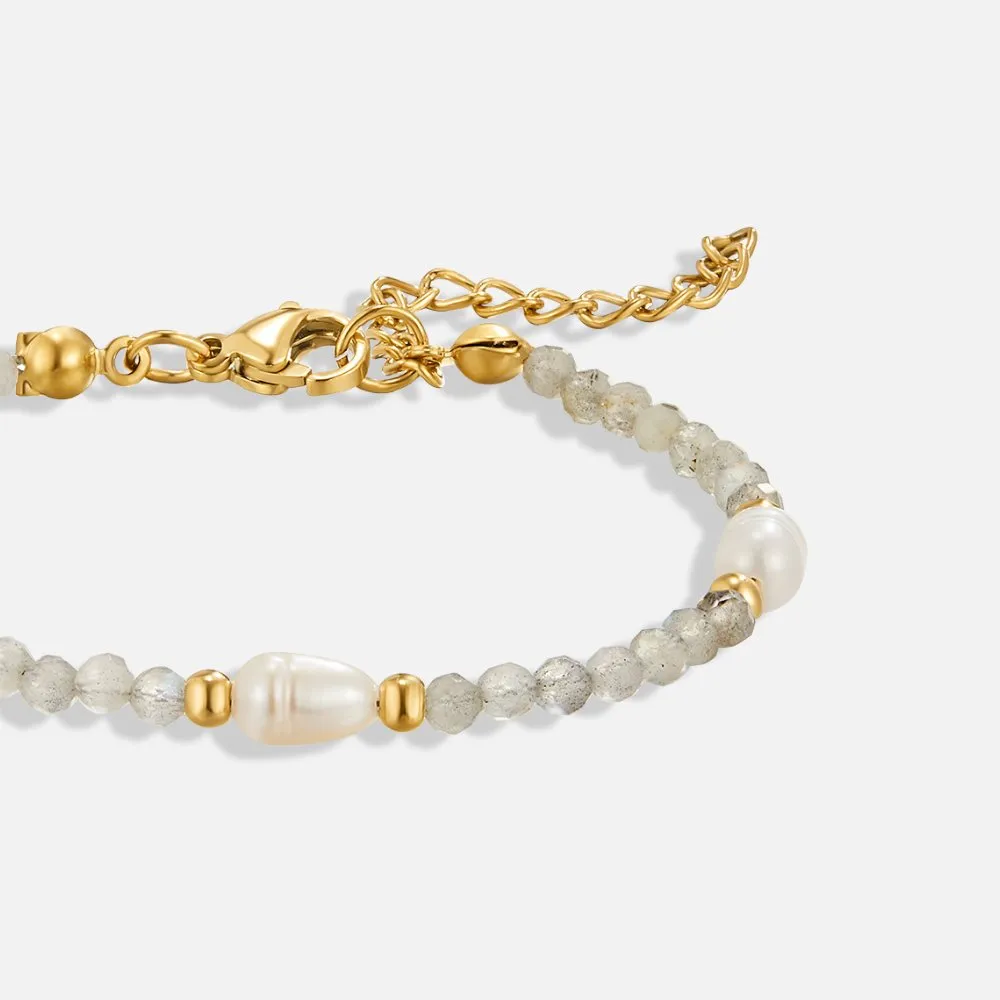 Moonstone & Pearl Bead Bracelet