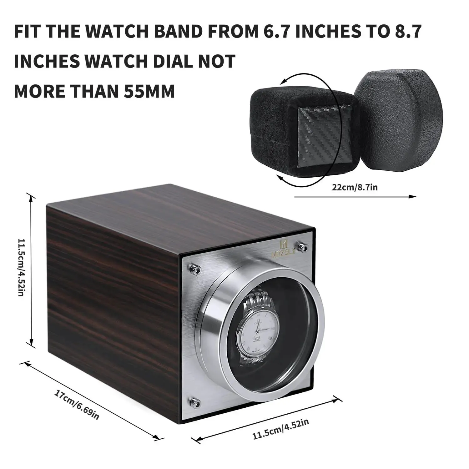 MOZSLY® Single Watch Winder - Classic Wood Grain Paint