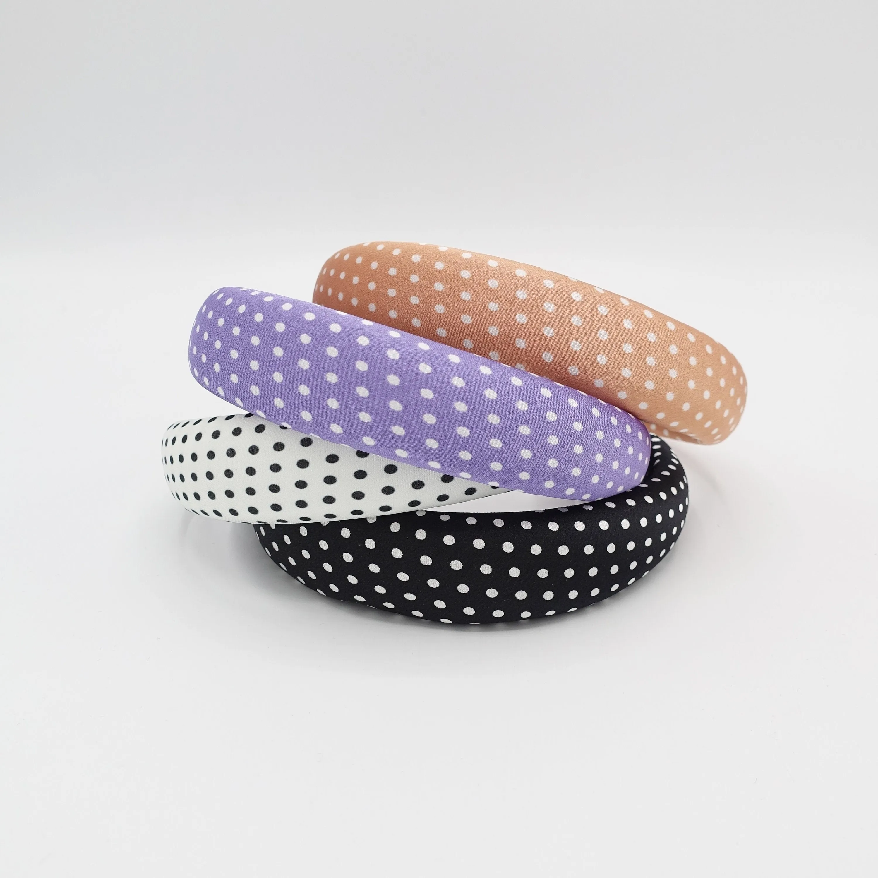 narrow version polka dot print padded headband for women