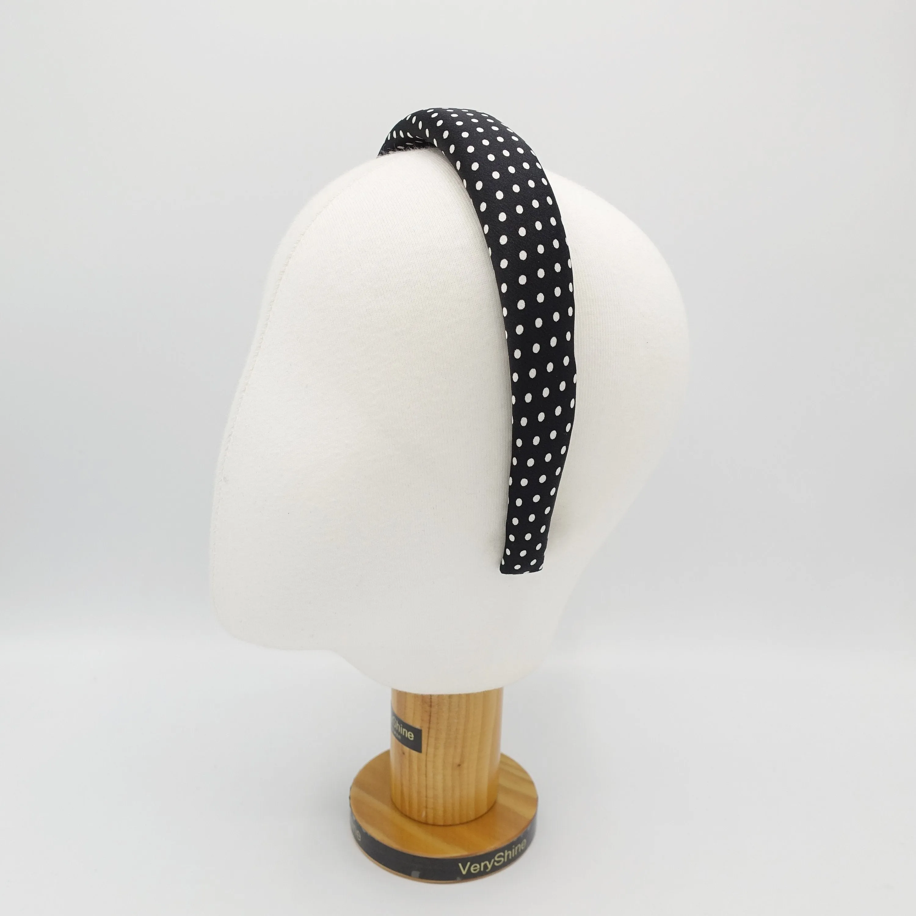 narrow version polka dot print padded headband for women