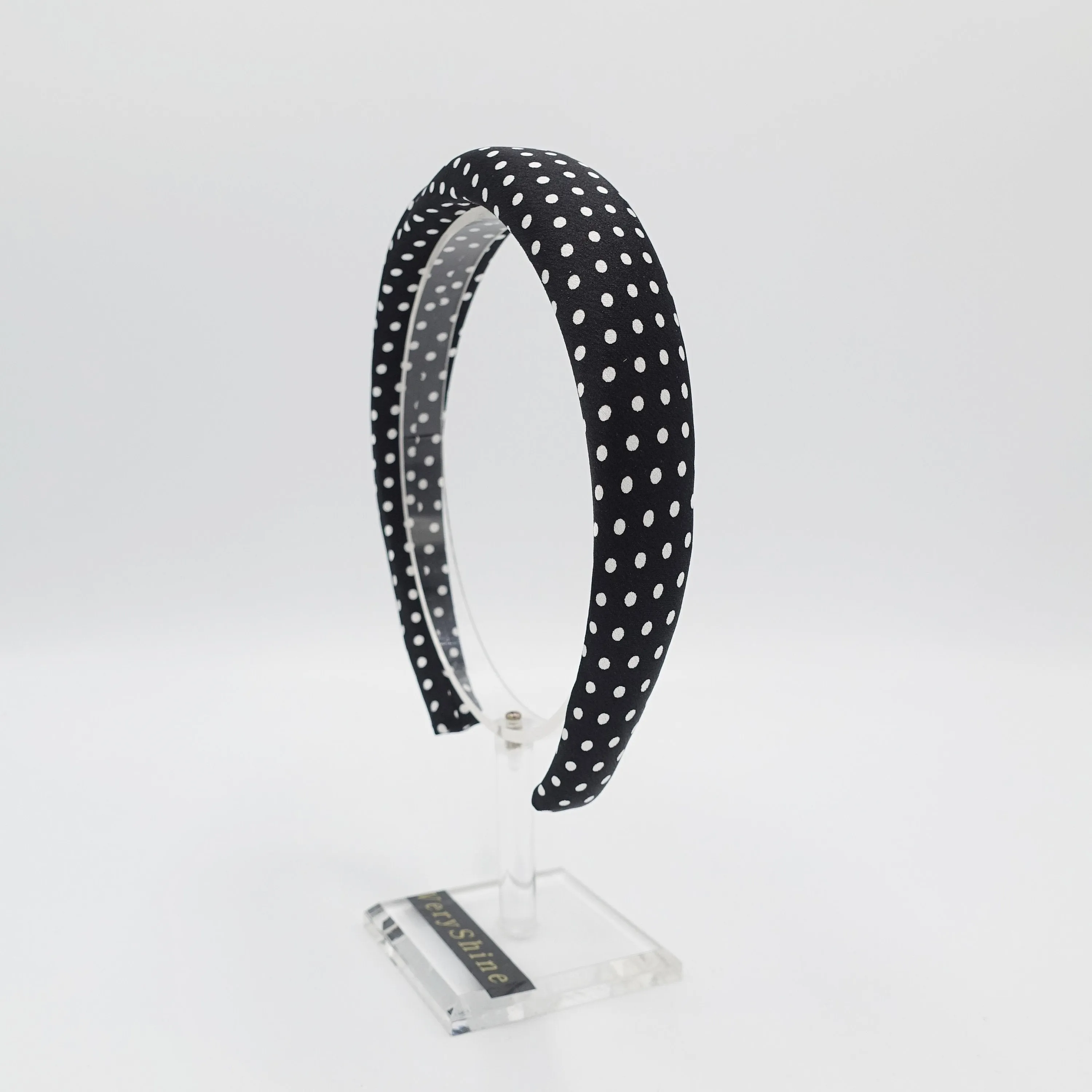 narrow version polka dot print padded headband for women