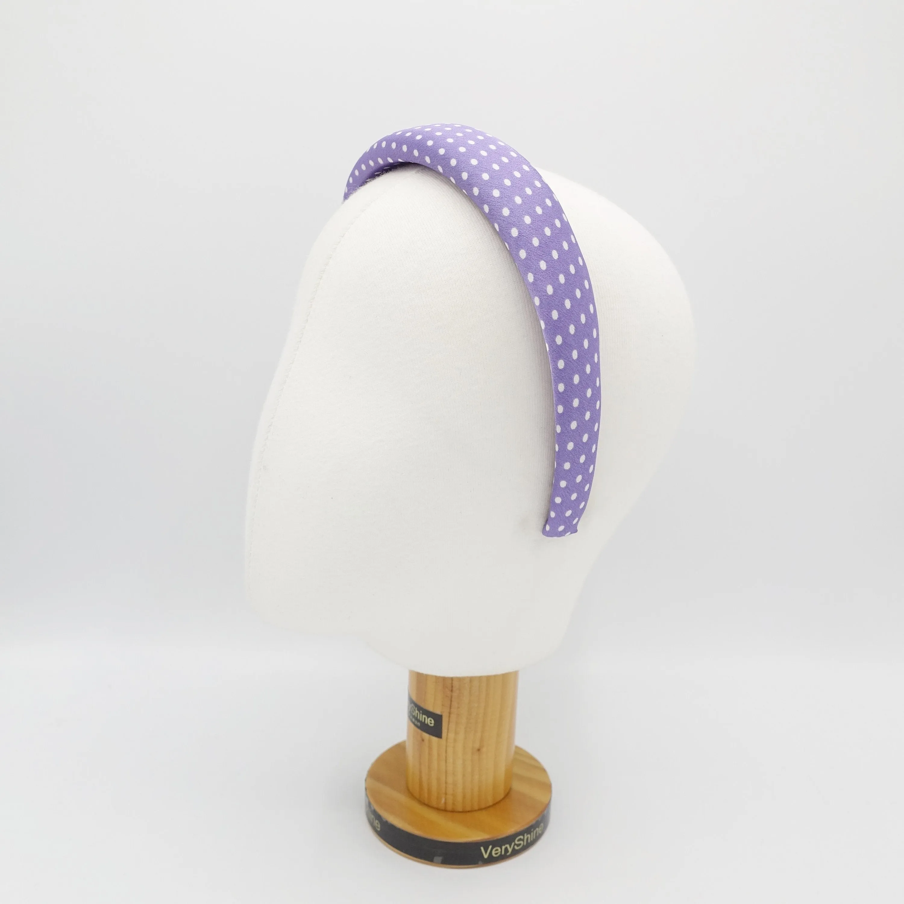 narrow version polka dot print padded headband for women