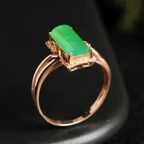 Natural Jade Ring Jadeite Gold Ring RG39