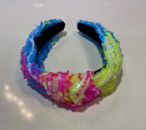 Neon Sequin Knotted Headband