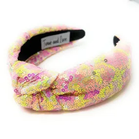 Neon Sequin Padded Knot Headband