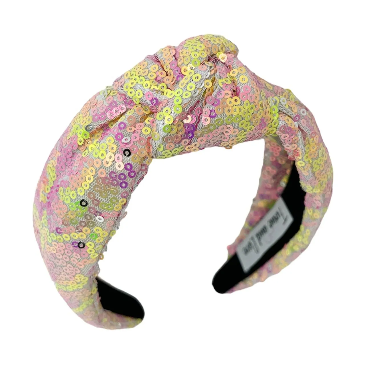 Neon Sequin Padded Knot Headband