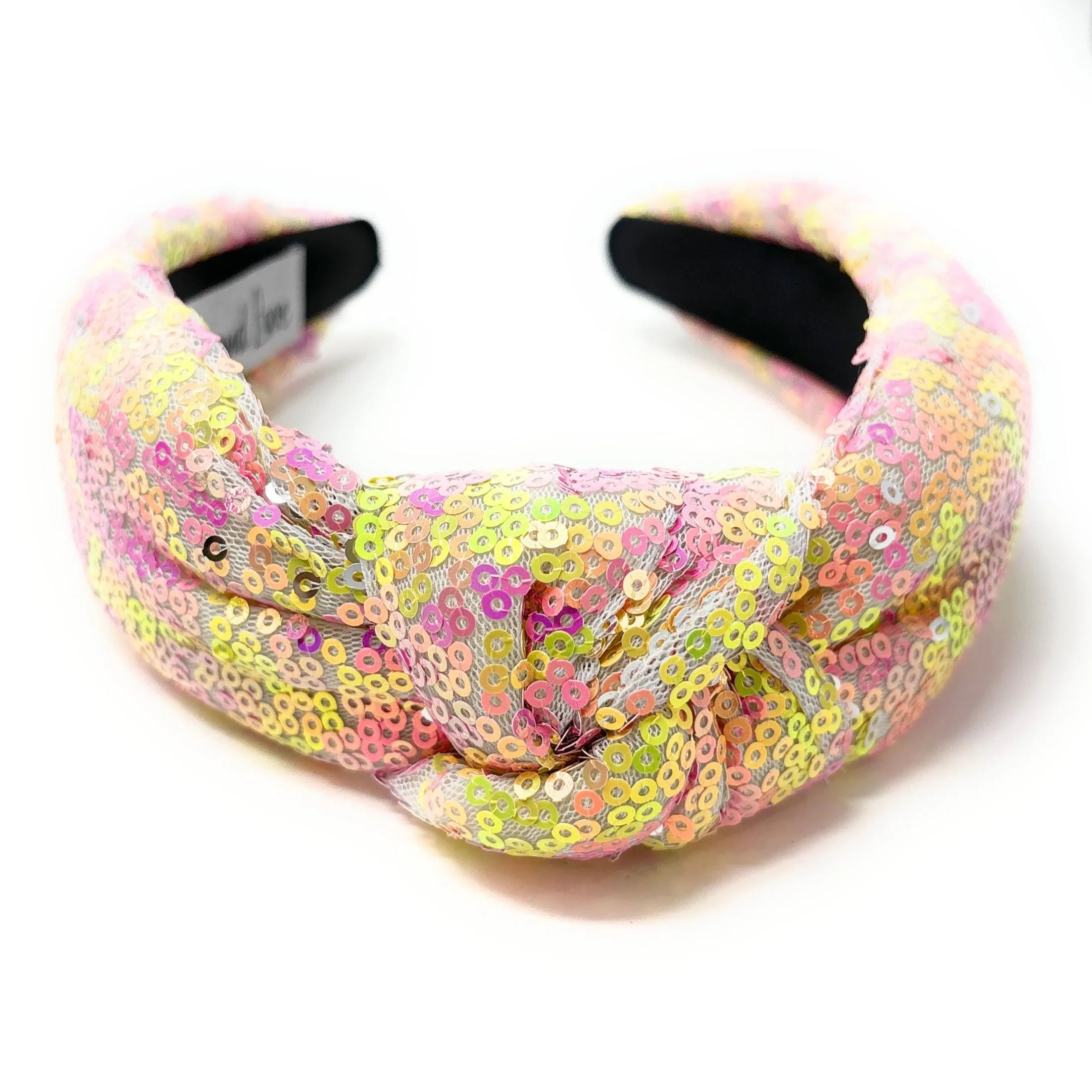 Neon Sequin Padded Knot Headband