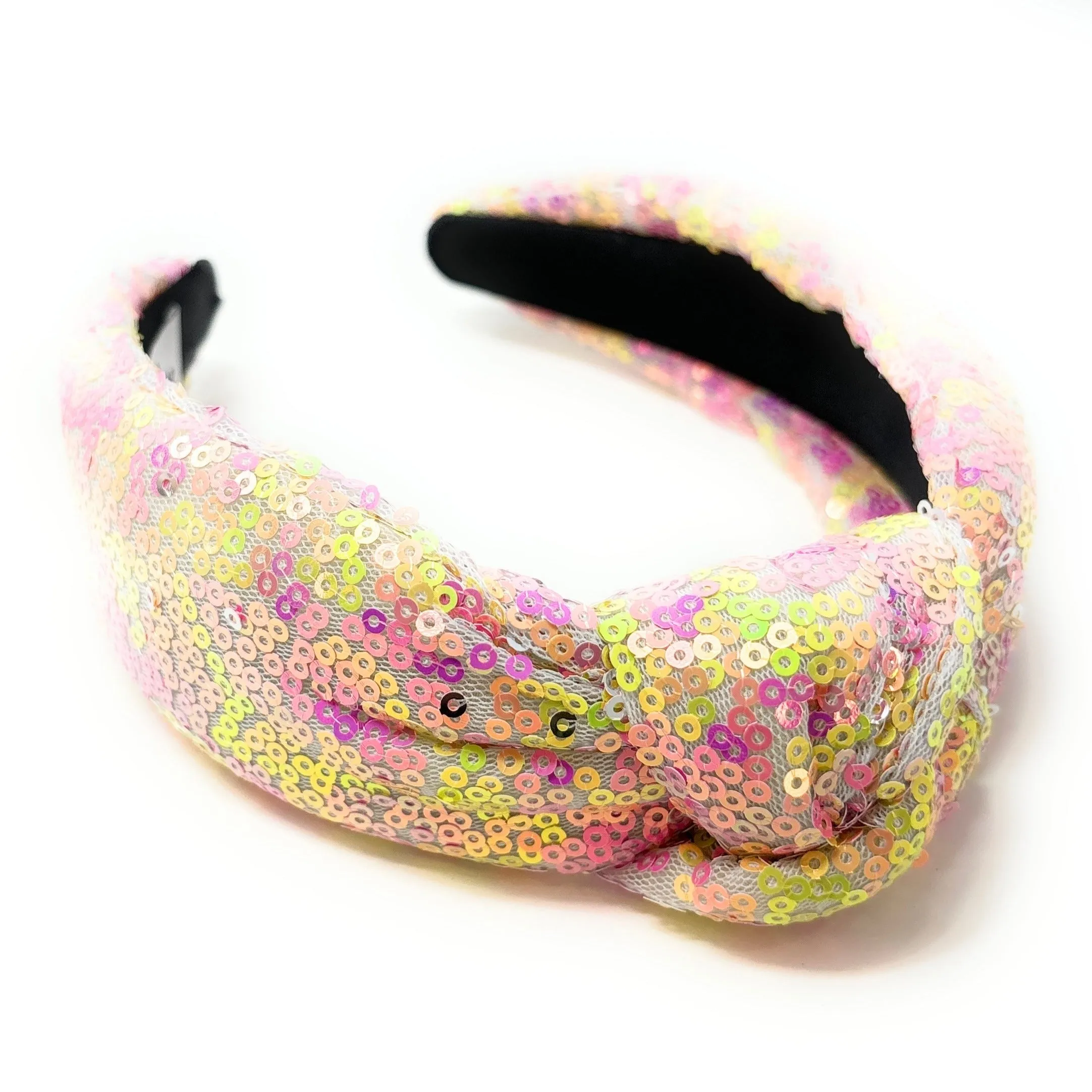 Neon Sequin Padded Knot Headband