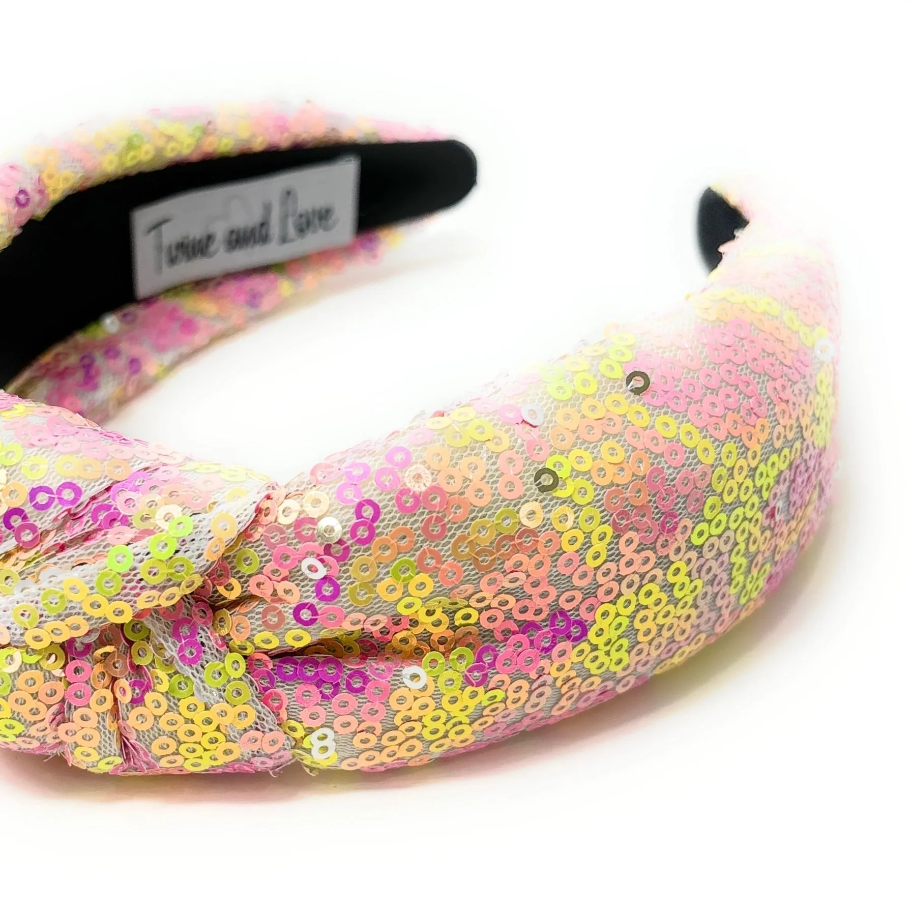 Neon Sequin Padded Knot Headband