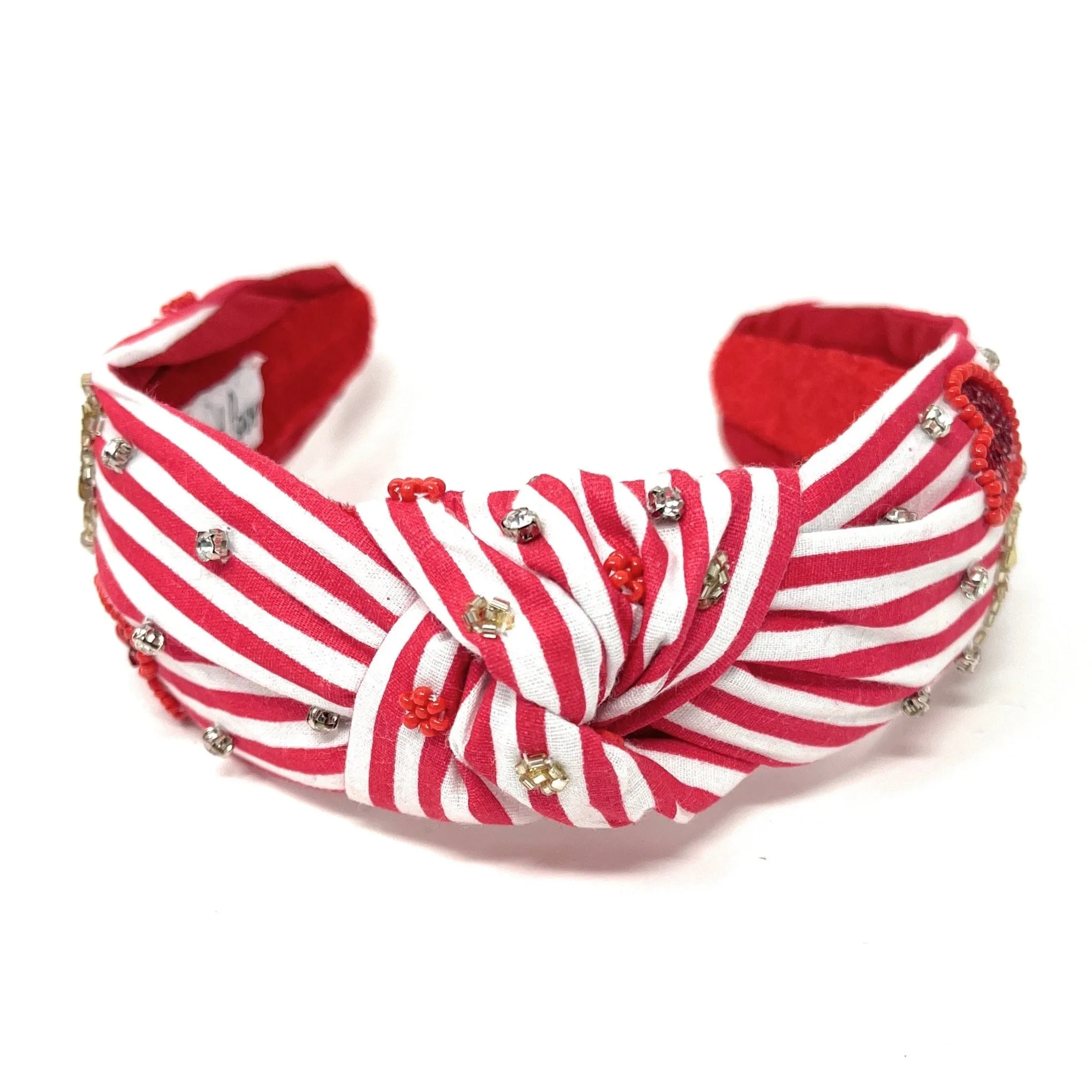 New! Hearts Sequin Striped Knot Headband