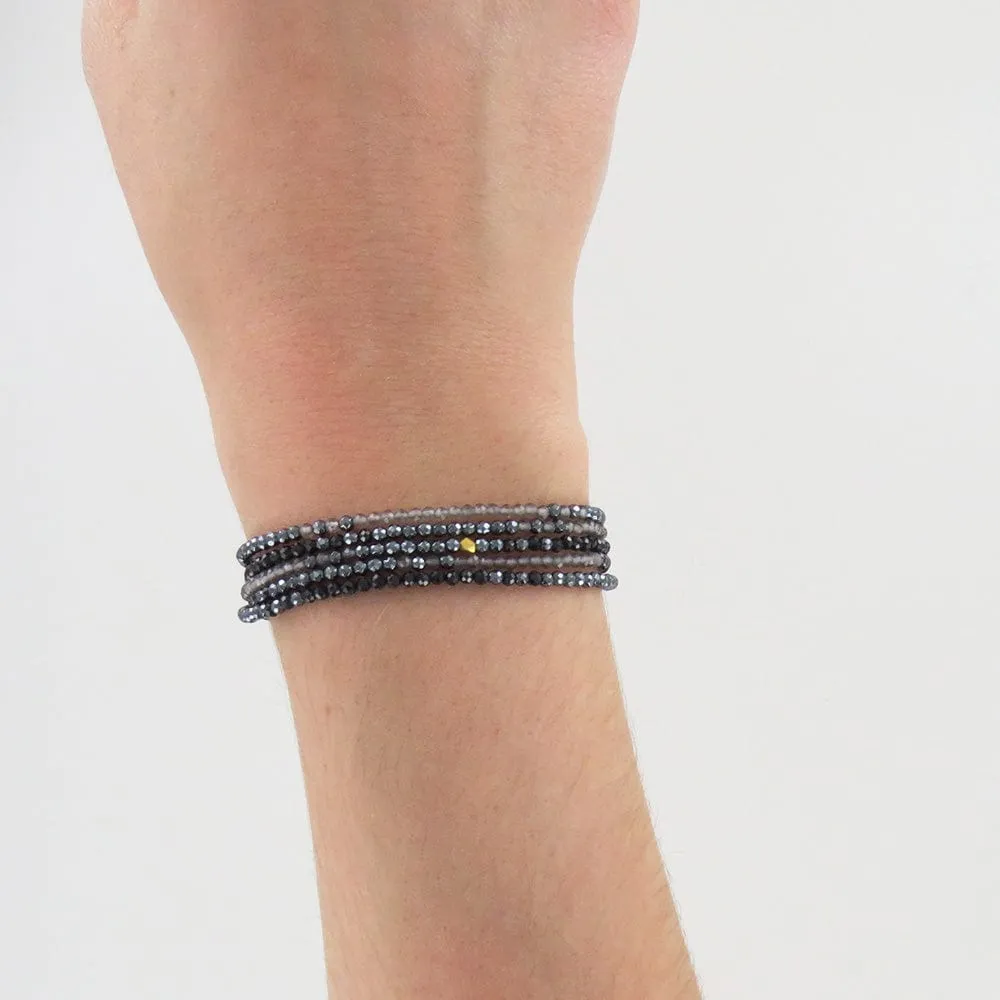 Ombre Black Wrap Bracelet & Necklace