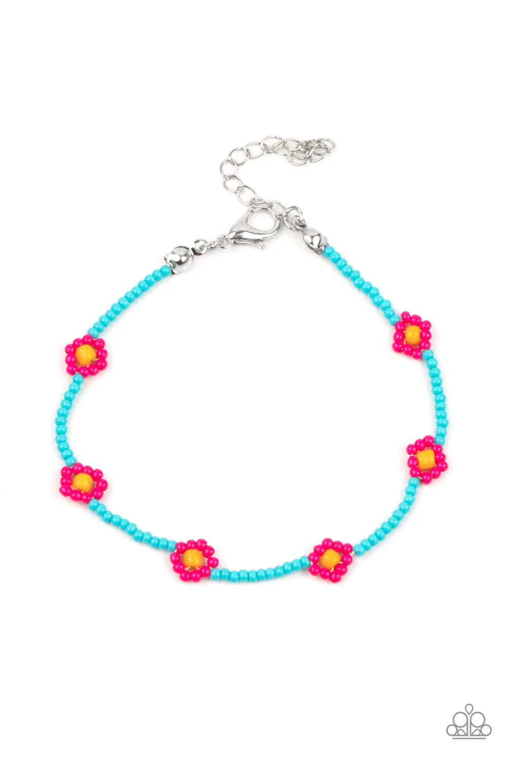 Open Door Jewelry - Camp Flower Power - Pink Bracelet - Paparazzi Accessories