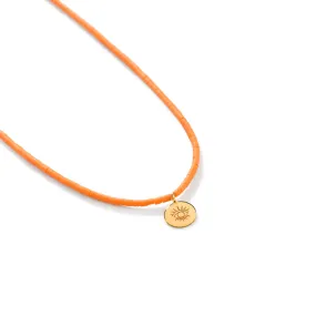 Orange Flora Eye Stone Necklace