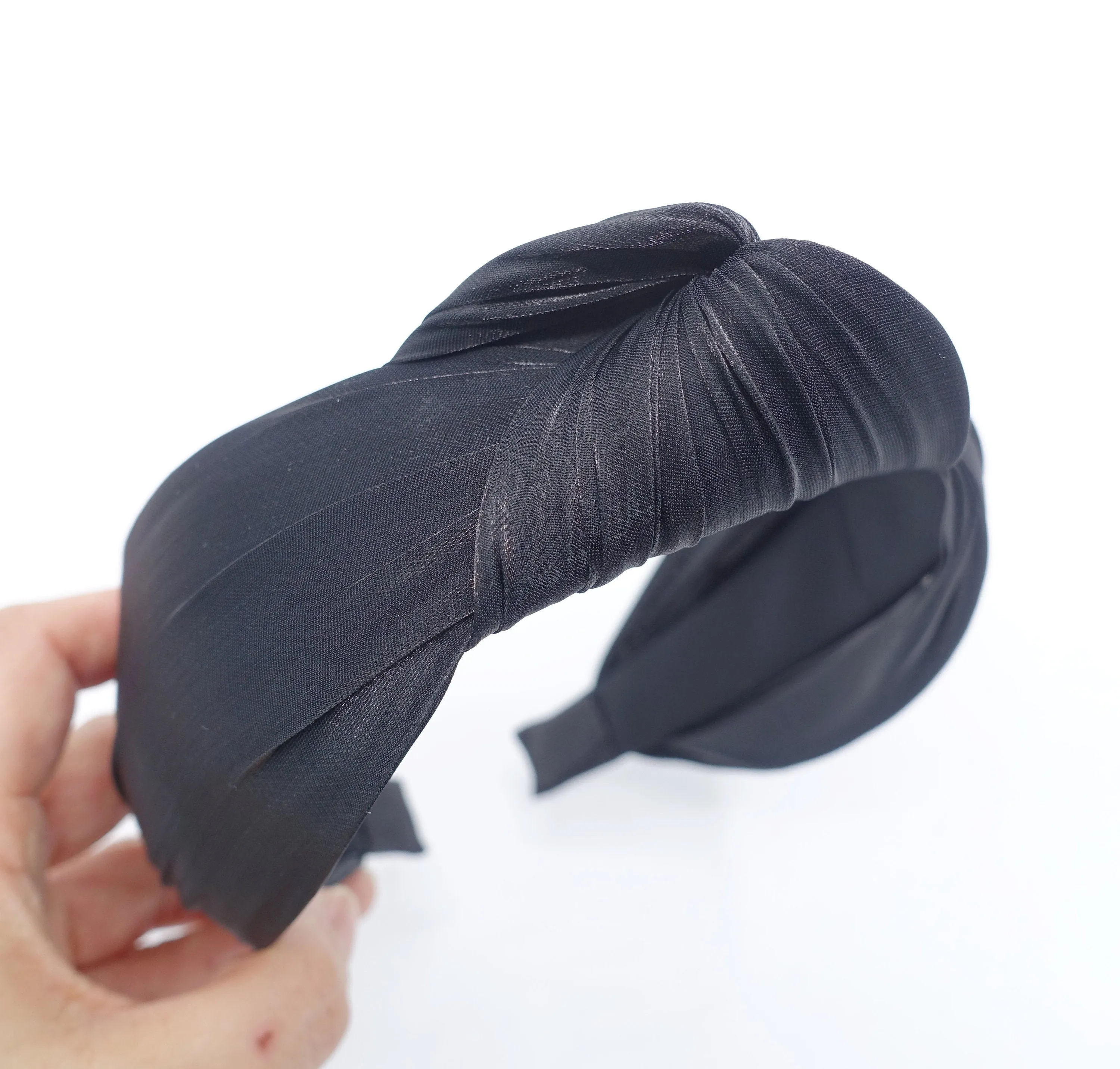 organdy top knot headband solid color hairband hair accessory for women