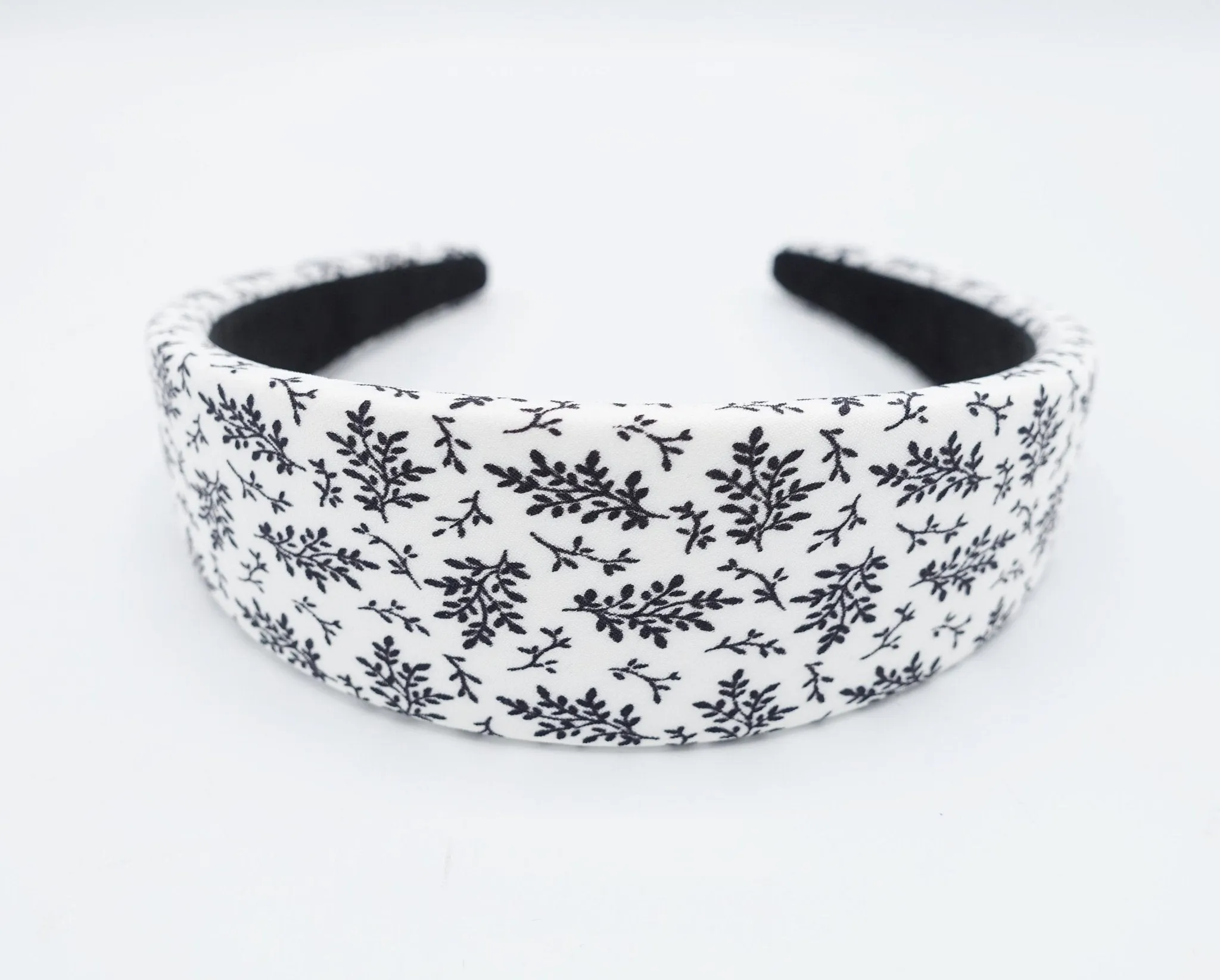 padded headband plant stem print hairband for women