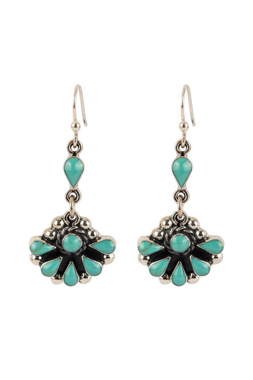 Paige Wallace Turquoise Fan Earrings